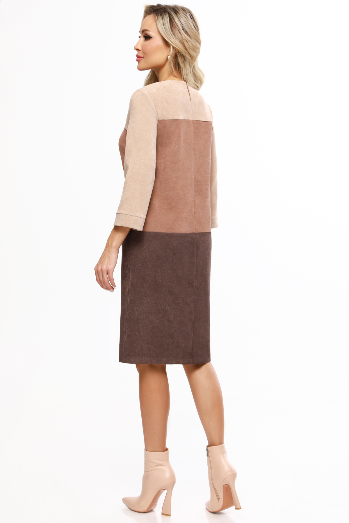 Купить Вельветовое платье трехцветное по цене: 1 175 ₽ арт. П-4167-0495 ...