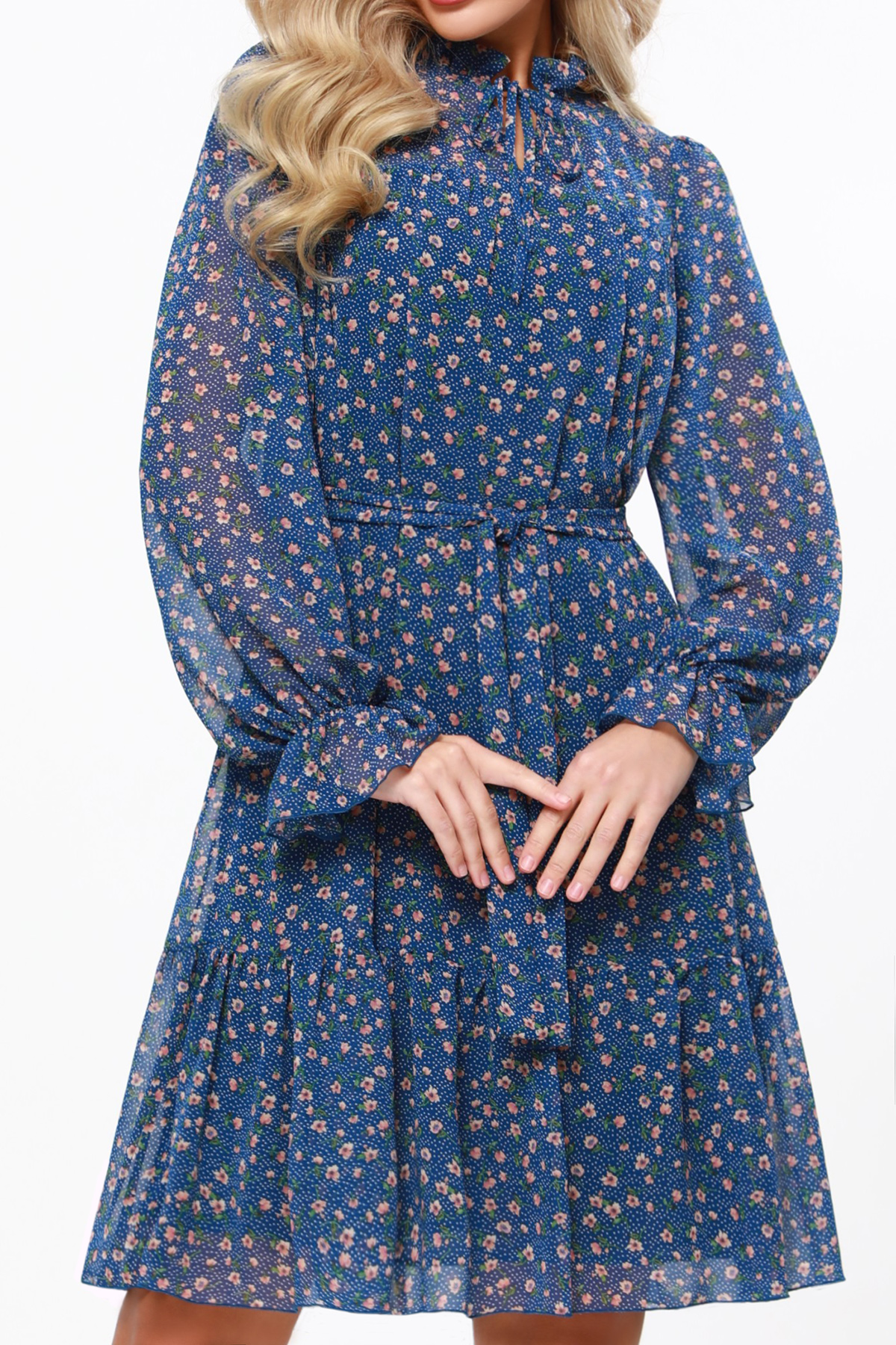 Купить Платье шифоновое на подкладе с оборками по цене: 1 855 ₽ арт. П ...