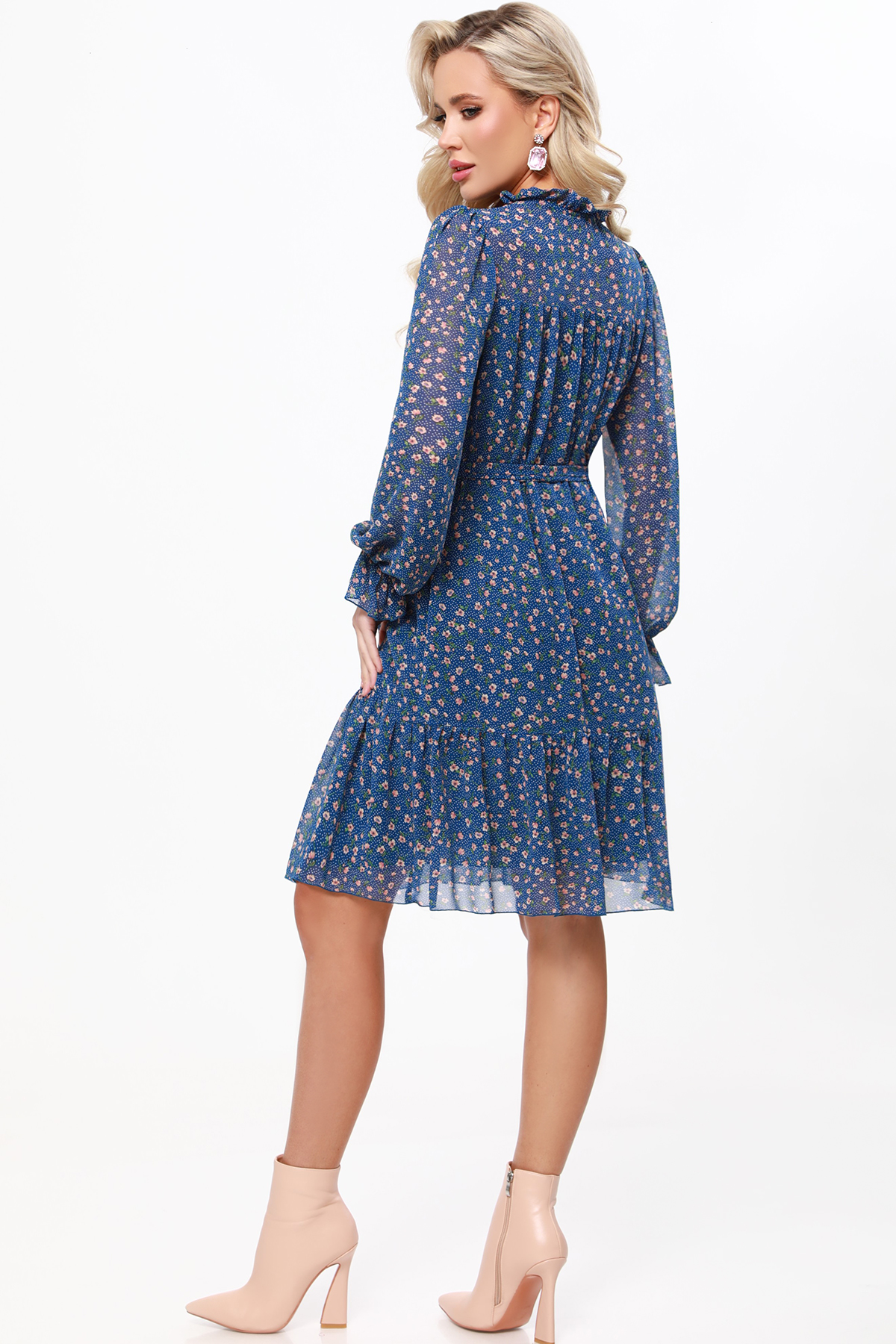 Купить Платье шифоновое на подкладе с оборками по цене: 1 855 ₽ арт. П ...