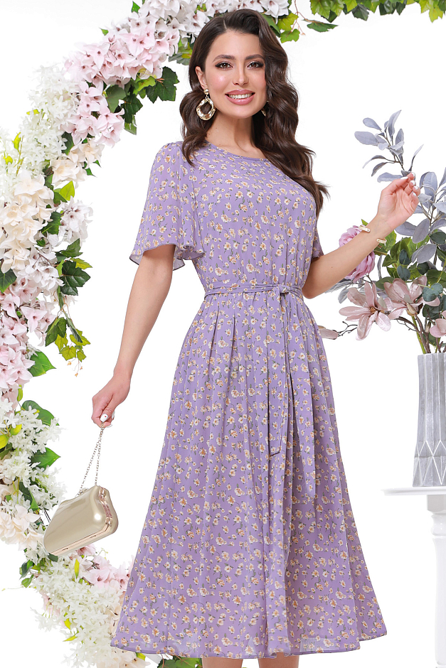 Шифоновое платье с поясом - купить оптом по выгодной цене | интернет ...